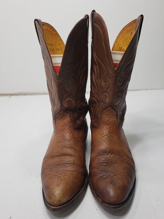 Vintage Nocona Cowboy Boots Mens 13D Brown Leather USA Western 10754171 main image 5